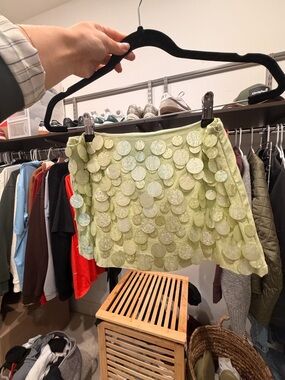 Peppermayo Green Sequin Mini Skirt NWT | Y2K Festival Vacation Skirt